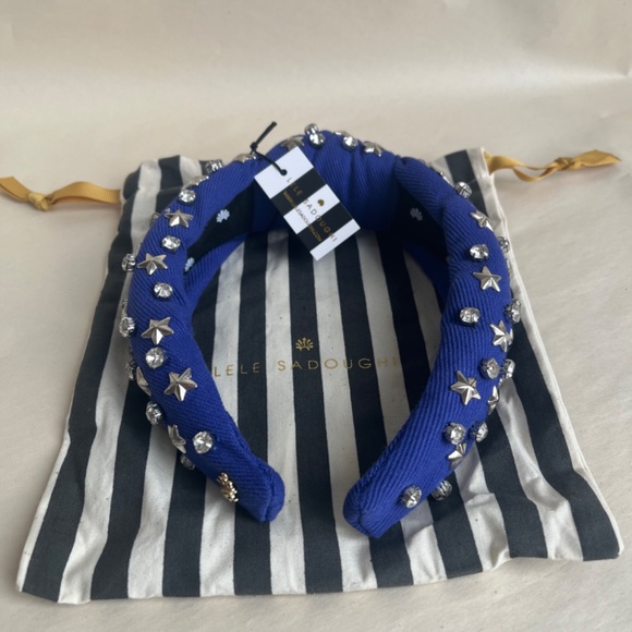 Lele Sadoughi Crystal Star Woven Cowboy Bluestar Studded Embellished Headband main image 6